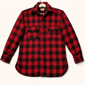VTG 40s 50s Hercules Wool Buffalo Plaid Shirt Jacket Men S Lumberjack USA Sears